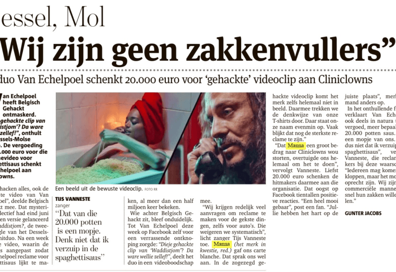 Krantenartikel Manne Van Echelpoel